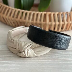 Headbands, tan, black, never worn